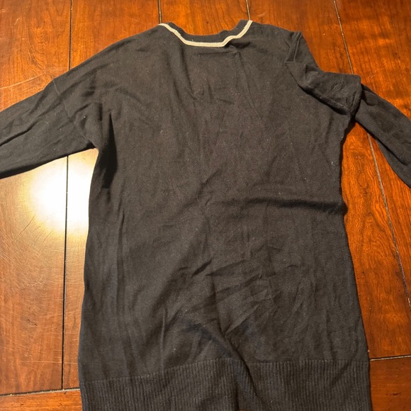 Abercrombie Fitch Navy Blue Gray Trim V Neck Button Front Cardigan Sweater Sm‎ - Picture 5 of 6